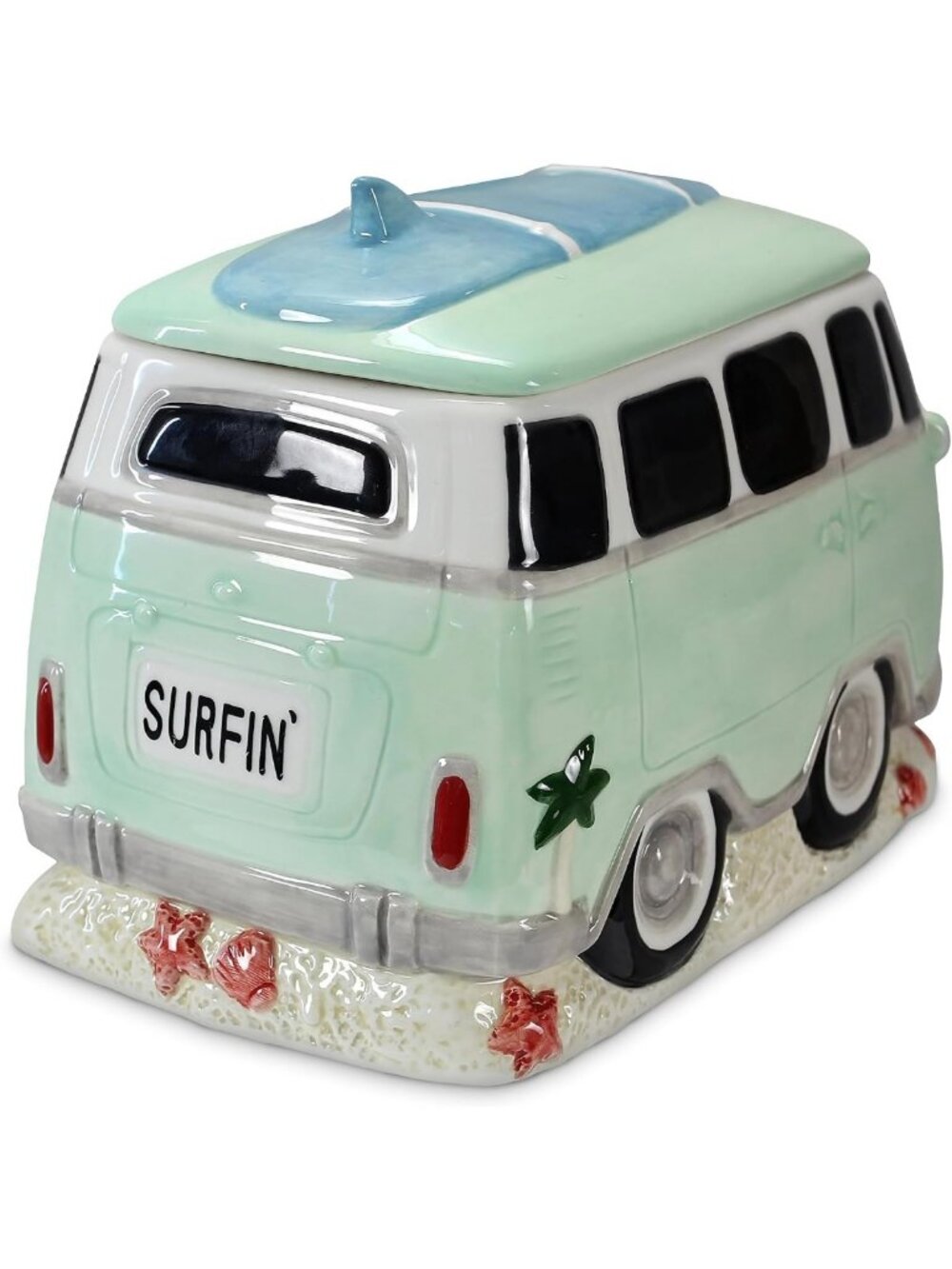 Cute Ceramic Cookie Jar - Camper Van Kitchen Canister with Lid for Cookies